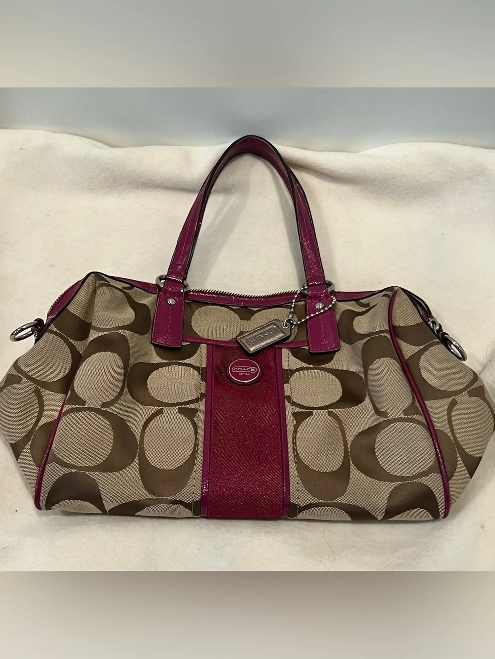 Coach Signature Stripe Satchel (# F24364)